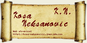 Kosa Nekšanović vizit kartica
